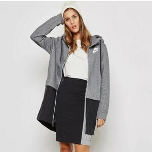 Nike Sportswear Advance 15 AV15 Colorblock Zip-Up Parka Jacket Gray/Black Medium